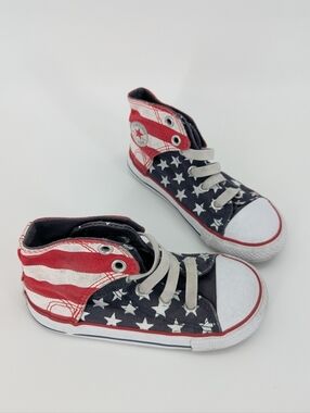 Converse All Stars Little Boy Sneakers Hi Top America Stars Stripes 9 Multicolor